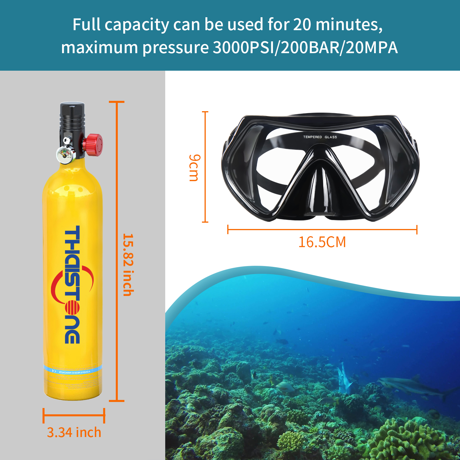 THAISTONE-1L Portable Scuba Di - Aquatic Diving avis et prix