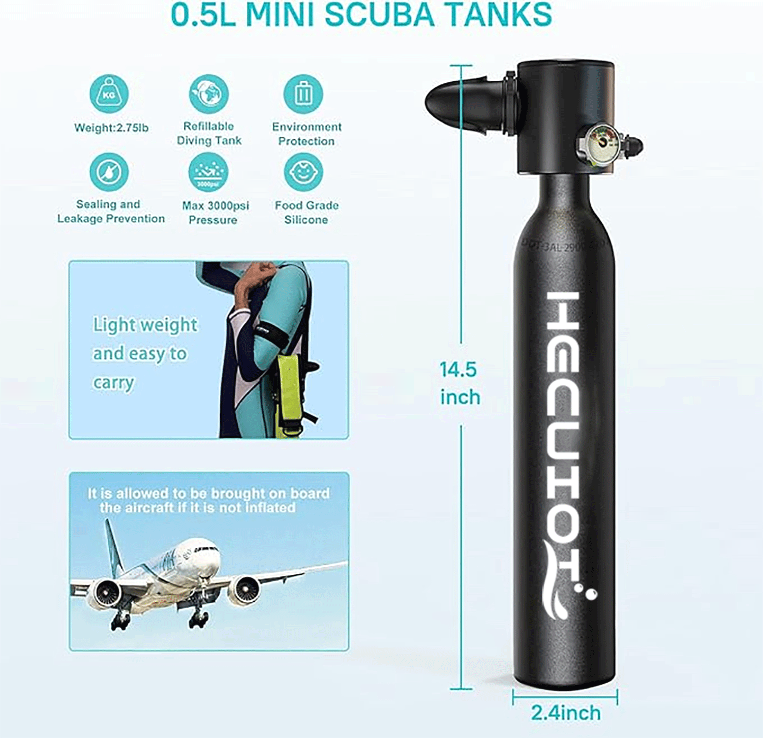 HECUIOI Mini Scuba Tank Diving - Aquatic Diving avis et prix